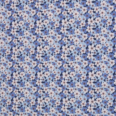 Baumwollstoff - Lilly - Blümchen - blau